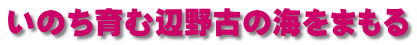 いのち育む辺野古の海をまもる