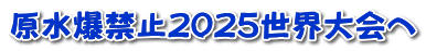 原水爆禁止2025世界大会へ 